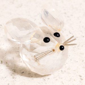 Vintage SWAROVSKI Crystal Mouse Petite Decoration Animal Cute Ornament Whiskers